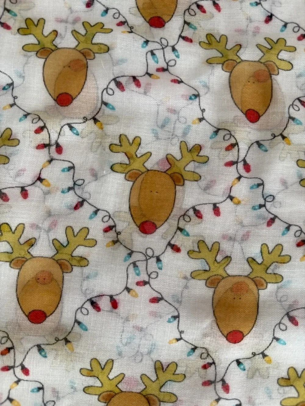 Festive Reindeer Christmas Lights Infinity Scarf Lightweight Holiday Wrap Gift